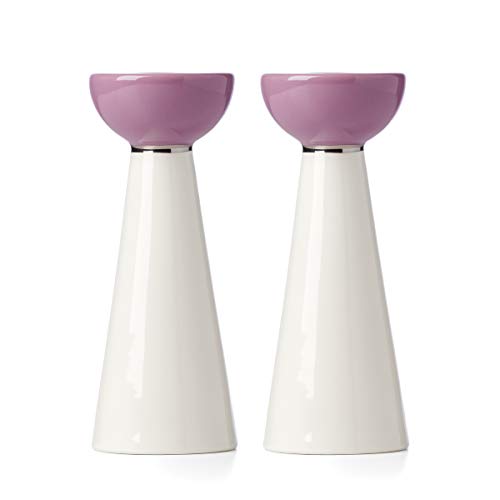 Kate Spade Oak Street 2-Piece Candlestick Set, 1.30 LB, White