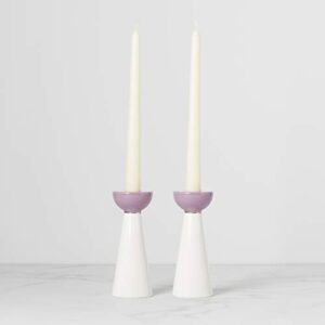 Kate Spade Oak Street 2-Piece Candlestick Set, 1.30 LB, White