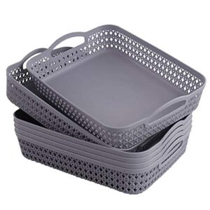 ortodayes plastic basket trays, paper storage baskets set of 6