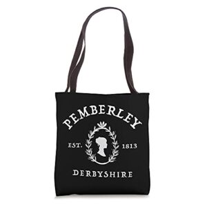 pemberley derbyshire 1813 – pride and prejudice jane austen tote bag