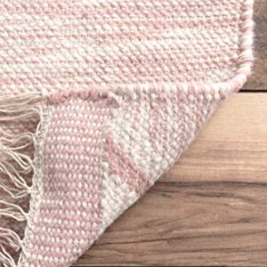 nuLOOM Savannah Moroccan Fringe Runner Rug, 2' 6" x 6', Pink