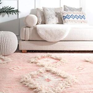 nuLOOM Savannah Moroccan Fringe Runner Rug, 2' 6" x 6', Pink