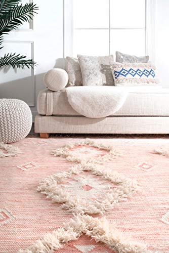 nuLOOM Savannah Moroccan Fringe Runner Rug, 2' 6" x 6', Pink