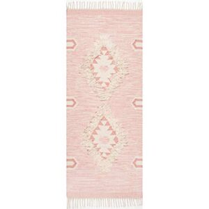 nuLOOM Savannah Moroccan Fringe Runner Rug, 2' 6" x 6', Pink