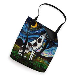 Harlequin Great Dane Starry Night Dog Animal Art by Aja Tote Bag