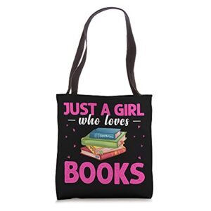 just a girl who loves books tote bag
