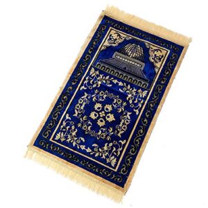 xinni muslim prayer rug islamic praying rug mat carpet thick soft fabric blue