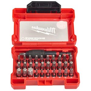 Milwaukee Shockwave Compact Bit 32 Piece Torx Set 4932471586, Set of 32, Red