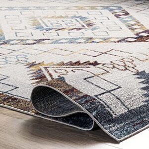 nuLOOM Kajal Machine Washable Southwestern Geometric Area Rug, 8' x 10', Beige