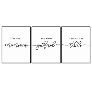 Kitchen Wall Decor The Best Memories Are Made Gathered Around The Table Living Room Dining Room Wall Art Farmhouse Style Set of 3 Prints 11x14inch Unframed