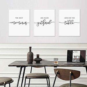 Kitchen Wall Decor The Best Memories Are Made Gathered Around The Table Living Room Dining Room Wall Art Farmhouse Style Set of 3 Prints 11x14inch Unframed