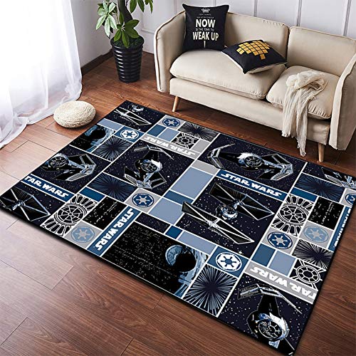 XJZHANG Carpet Cartoon Star Wars Rugs Living Room Bedroom Children's Room, Washable Baby Crawling Mat Non Skid Kid Play Mat Carpet for Girl Boy Bedroom Playroom