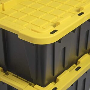 CX Original BLACK & YELLOW 12-Gallon Storage Containers with Lids, Stackable (4 Pack)