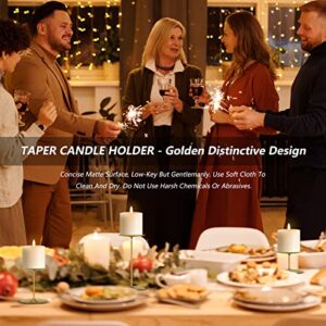 Golden Cylindrical Candle Holder Set (6 Piece Set) Metal Candle Holder Holder, Used for Table Decoration, Home Decoration, Wedding