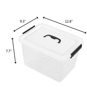 Tstorage 12 Quart Plastic Storage Latch Box, Latching Storage Bin with Handle,1 Pack