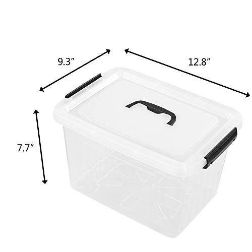 Tstorage 12 Quart Plastic Storage Latch Box, Latching Storage Bin with Handle,1 Pack