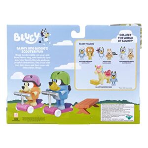 Bluey Dog Vehicle 2-Pack, 2.5-3" Bluey & Bingo Articulated Figures - Scooter Time