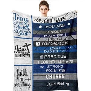 Yamco Religious Gifts for Women - Christian Gifts for Women Men Blanket - Bible Gifts for Women 60"x50" - Inspirational Gifts for Women with Proverbs Scripture - Spiritual Gifts Throw Blankets