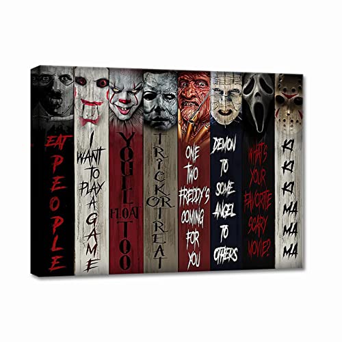 Horror Movies Poster On Canvas Wall Art Decor Prints Painting Posters Decoracion Frame Picture Living Room Wall (12" x 18", Artwork - 04)