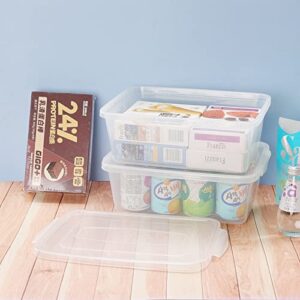 Pekky 6.5 Quart Clear Storage Bin, Plastic Latching Box with Lid, 4 Packs