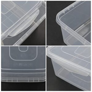 Pekky 6.5 Quart Clear Storage Bin, Plastic Latching Box with Lid, 4 Packs