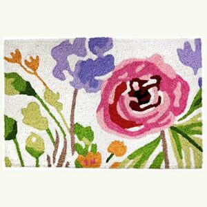 Jellybean Modern Indoor / Outdoor Mat Home Comfort Rugs 20" X 30" Rectangle Happy Flowers