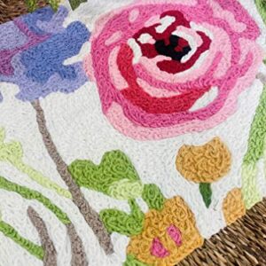Jellybean Modern Indoor / Outdoor Mat Home Comfort Rugs 20" X 30" Rectangle Happy Flowers
