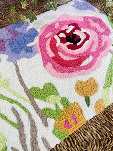 Jellybean Modern Indoor / Outdoor Mat Home Comfort Rugs 20" X 30" Rectangle Happy Flowers