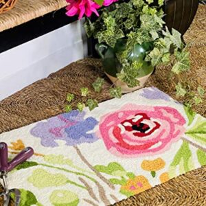 Jellybean Modern Indoor / Outdoor Mat Home Comfort Rugs 20" X 30" Rectangle Happy Flowers