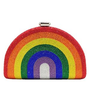 rainbow bags for women crystal clutch purse evening bag fashion party rhinestone handbags