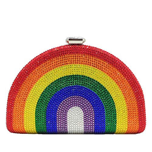 Rainbow Bags For Women Crystal Clutch Purse Evening Bag Fashion Party Rhinestone Handbags