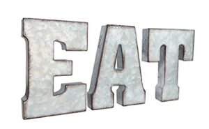 zoreal galvanized eat sign rustic metal letters free standing decorative sign wall decor
