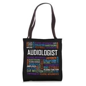 audiologist words love audiology hearing month gift tote bag
