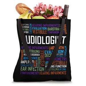 Audiologist Words Love Audiology Hearing Month Gift Tote Bag