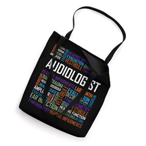 Audiologist Words Love Audiology Hearing Month Gift Tote Bag