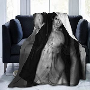 qualet ian jos-eph somer-halder ultra-soft micro fleece blanket home decor throw lightweight for couch bed sofa 60″x50″