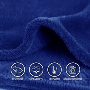 Premium Soft Throw Blankets, Fuzzy Bed Throw Blanket Sherpa Cozy and Warm, Fur Throw Blanket for Women& Man (40x50, Navy Blanket)