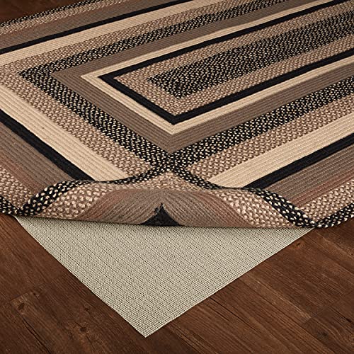 VHC Brands Jute Area Rug with Non-Skid Pad, Rectangular, Black & Tan, 60x96