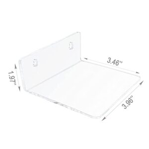 Bigfety Acrylic Small Adhesive Wall Shelves, 3-Ledges, Clear Mini Floating Shelf Flexible Use for Wall Space