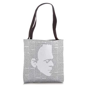 frankenstein mary shelley vintage classic book text pattern tote bag
