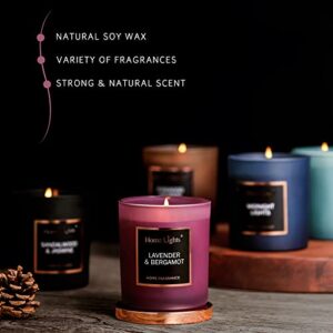 Scented Soy Candles, 35 Hours Burn Time, Natural Soy Wax, Home Fragrance Decor Gift for Women & Men, Lavender & Bergamot