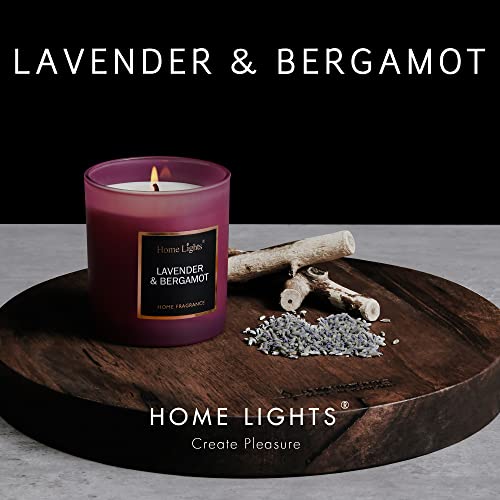 Scented Soy Candles, 35 Hours Burn Time, Natural Soy Wax, Home Fragrance Decor Gift for Women & Men, Lavender & Bergamot