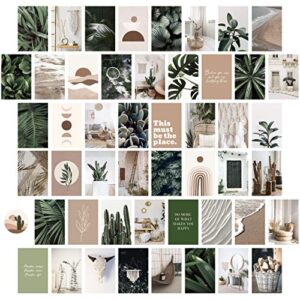 heather & willow photo collage kit for wall aesthetic pictures 50 set 4×6 inch | boho cottagecore indie room decor | cute wall art for vsco girls | pink teen girls bedroom decor – boho forest