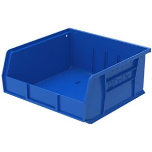 Akro-Mils 13017 Storage Container Bin, (15-Inch x 20-Inch x 12-1/2-Inch), Gray, (3-Pack) & 30235 AkroBins Plastic Storage Bin Hanging Stacking Containers, (11-Inch x 11-Inch x 5-Inch), Blue, (6-Pack)