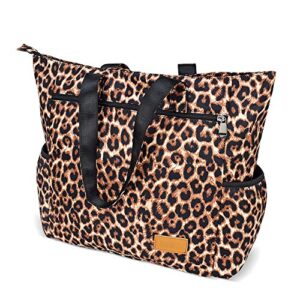 cloudmusic shoulder tote bag for women fashion multi-functional bag daily shopping travelling sports fitting hiking(leopard spots)