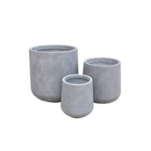 Kante 15.3"+11.6"+8.2" Dia Round Concrete Planter,Large Planter Pots Containers with Drainage Holes for Patio, Balcony, Backyard, Living Room