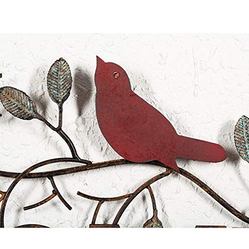 Retrome Birds on Branch Welcome Sign Metal Wall Art, 26.5" x 11"