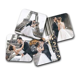 smile art design upload 4 images custom coaster matte print with your photos 4 piece set hardboard personalized photo collage picture photo prints personalized gifts wedding gift decoration