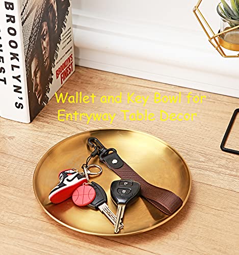 Andwarmth Key Bowl and Keychain Set -Key Bowl for Entryway Table, Decorative Bowl,Valet Tray, Jewelry Dish,Car Key Plate,Perfume Holder,Key Tray for Entryway Table,Bowl for Keys,Key and Wallet Tray