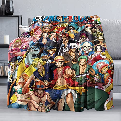 Japanese Anime Throw Blanket Cartoon Warm Soft Lightweight Fleece Flannel Blanket for Couch Sofa Bed 50"×60"